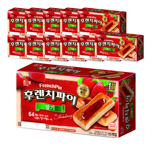 해태제과 후렌치파이 딸기, 192g, 12개
