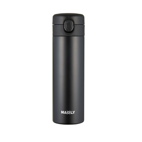 맥슬리 온도표시 원터치 텀블러, BLACK, 420ml