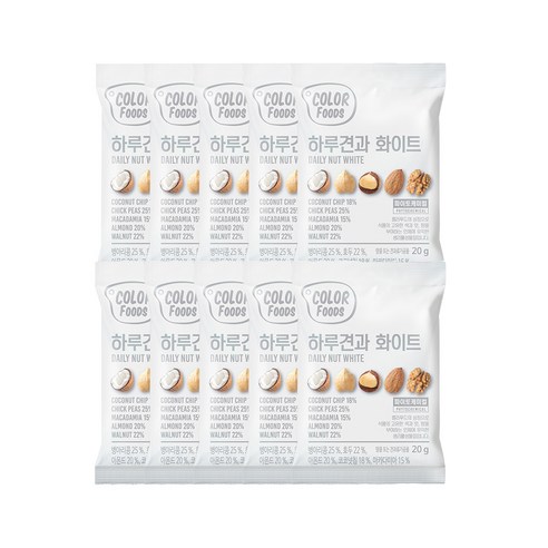 견과공장 하루견과 화이트 10p, 200g, 3개