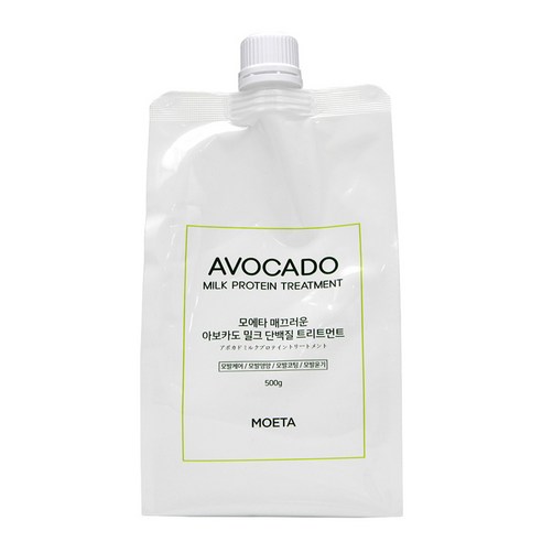 모에타 매끄러운 아보카도 밀크 단백질 헤어트리트먼트, 500g, 1개
