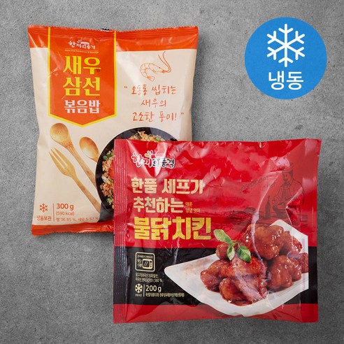 한끼의품격 새우 삼선 볶음밥 300g + 불닭 치킨 200g (냉동), 1세트