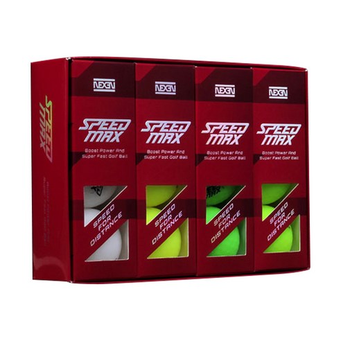 넥센 스피드맥스 부스트파워 슈퍼패스트 2피스 골프공 12p, 컬러, 4개, 12개입