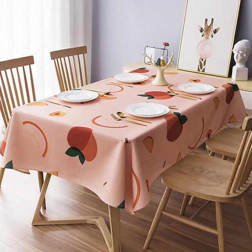 알럽홈 프레쉬 과일 테이블 커버, 복숭아, 110 x 170 cm