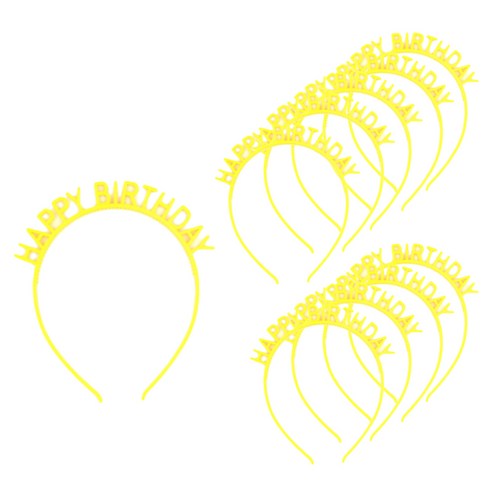생일파티 인싸 해피 머리띠, 옐로우, 10개