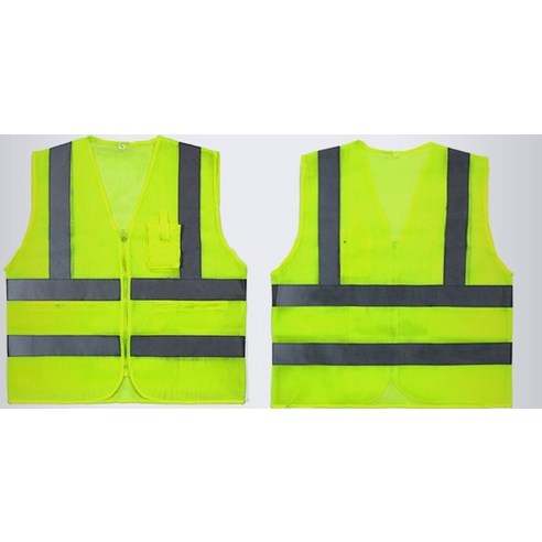 빛나는 존재감으로 안전을 지키는 신호수 망사 형광 안전조끼