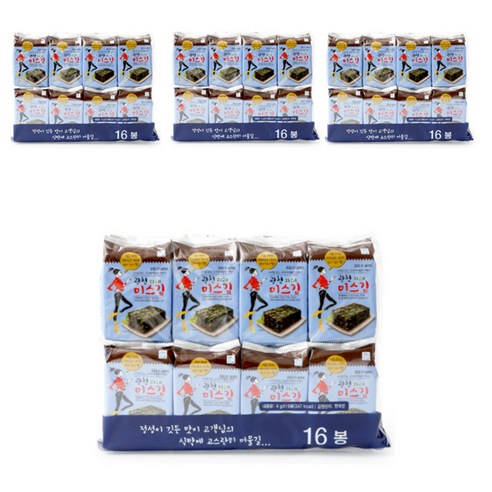 미스김 광천 파래 도시락김 16p, 64g, 4개