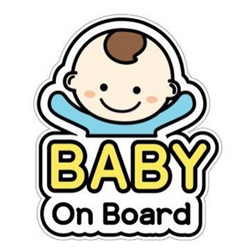 GEEKBEAR 아이가 타고 있어요 칼라 반사 차량용 스티커, 기본남아, 1개