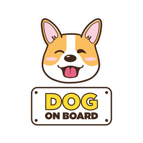 GEEKBEAR 아이가 타고 있어요 칼라 반사 차량용 스티커, 댕댕이, 1개