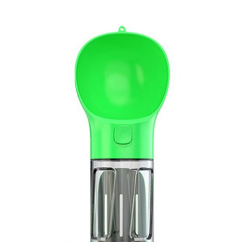 써티이얼즈 강아지 휴대용 간식통 내장 물병 배변키트 300ml, 그린, 1개