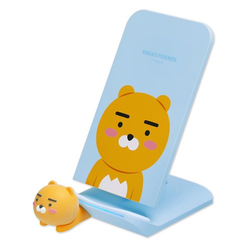 카카오프렌즈 휴대폰 무선 충전 거치대, 라이언블루, 1개