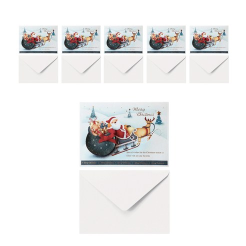 프롬앤투크리스마스카드 성탄카드 카드 6p + 봉투 6p 세트, S151q4, 1세트