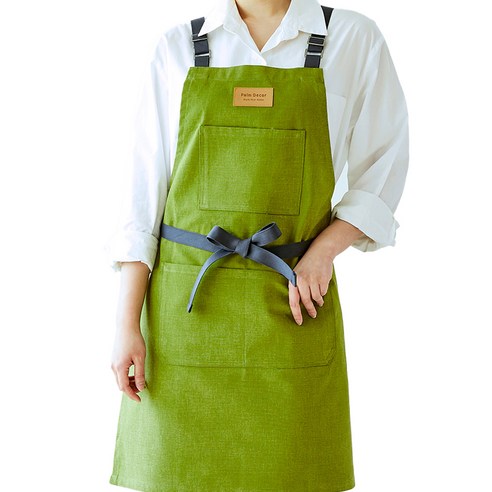 팜데코 파스텔 원피스형 앞치마, 올리브, 1개