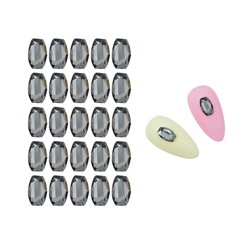 메이브라운 대용량 임페리얼사각 네일파츠 5x8mm 50p, 블랙, 1개