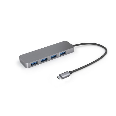 [쿠팡수입] 만듦 4포트 USB 3.1 Gen1 허브 메탈 Type-C 20cm PEC-H080-C, 혼합색상