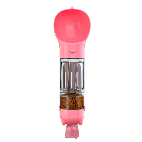 강아지 올인원 배변키트 물통 300ml + 배변봉투 세트, 핑크, 랜덤발송(배변봉투), 1세트