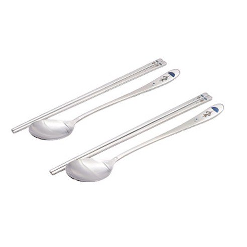 테이블아트 파란우산 수저 2벌 세트, 무광실버, 숟가락 2p + 젓가락 2p
