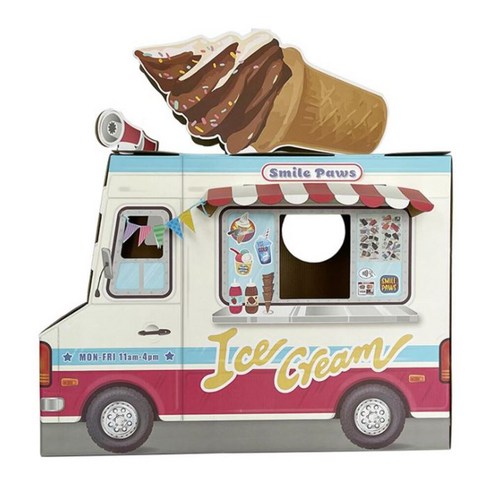 모먼트 고양이 아이스크림차 스크레쳐, 혼합색상, 1개