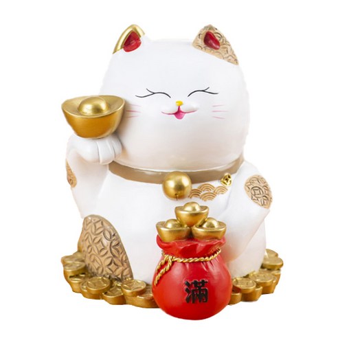 데코 행운의 고양이 저금통, 브라운, 1개