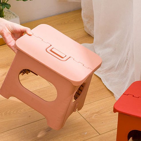 하이어데코 휴대용 접이식 발디딤대 의자 대, 핑크