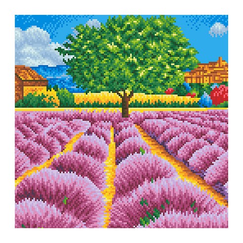 디클레어 액자형 보석십자수 DIY 키트 캔버스형 40 x 50 cm, 라벤더 향기, 1세트
