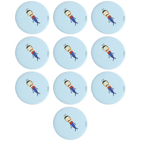 달모아 캐릭터 휴대용 미니 원형 손거울 10종, C, 랜덤발송(테두리), 1개