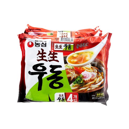 생생우동면 봉지 4p, 253g, 4개