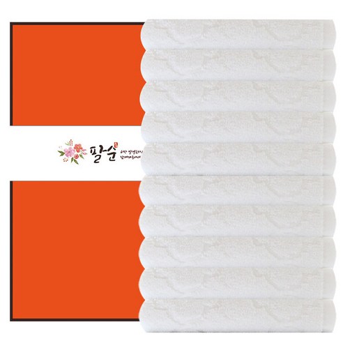 송월타월 세인트폴 세면타월 + 케이스 + 팔순띠지 500 x 70 mm 세트, 화이트(타월), 케이스(랜덤발송), C타입(띠지), 10세트