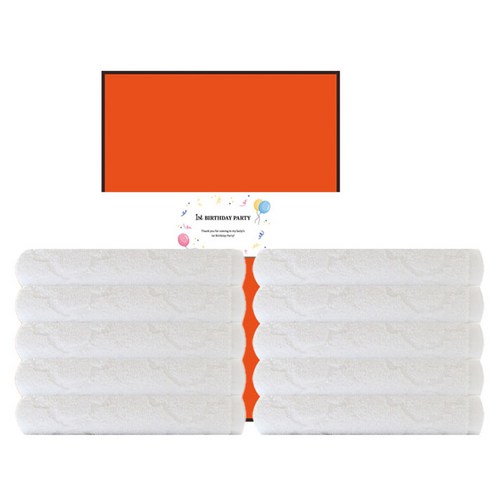 송월타월 세인트폴 세면 수건 + 케이스 + 돌잔치 띠지 500 x 70 mm 세트, 화이트(수건), 랜덤발송(케이스), A타입(띠지), 10세트