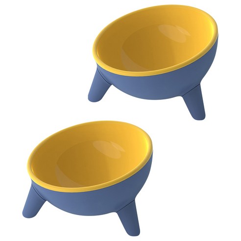 다독임 반려동물 식기, 옐로우, 2개