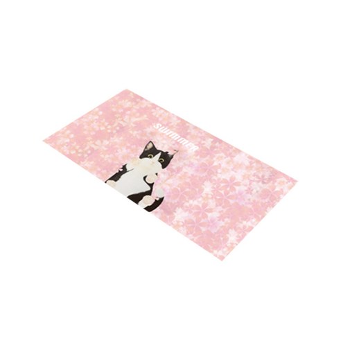 어크로스 극세사 고양이 프린팅 바다 비치 타올 SY12 80 x 160 cm, 핑크, 1개