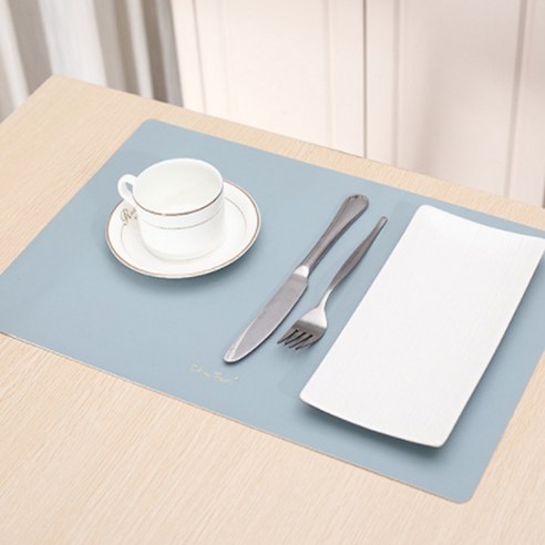 디오셀 유럽풍 모던 방수 식탁 매트 2p, 블루, 45 x 30 cm