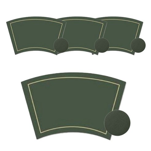 더블제이유 레인보우 식탁매트 4p + 코스터 4p 세트, 카키, 식탁매트(51 x 30 cm), 코스터(10 x 10 cm)