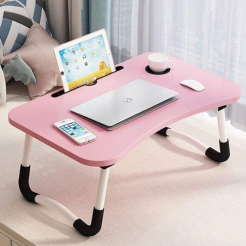 씨티라이프 멀티거치 미끄럼방지 접이식 테이블, 핑크