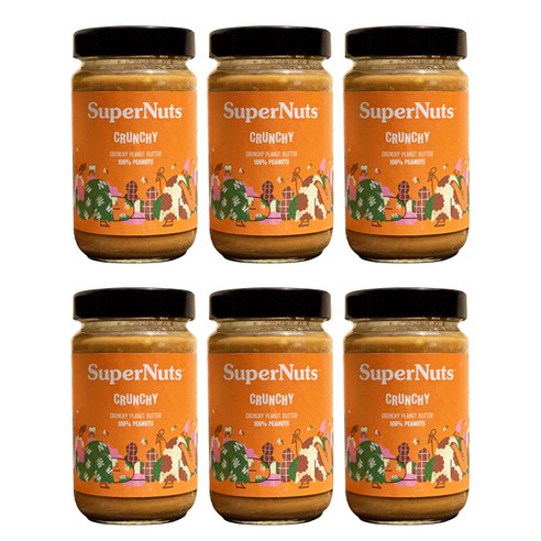 슈퍼너츠 피넛버터 땅콩잼 크런키, 500g, 6개