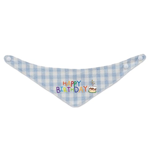리토가토 반려동물 생일축하 스카프 2 M, 블루체크, 1개