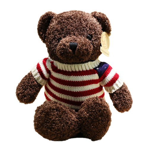 네이처타임즈 곰돌이 테디 봉제인형, 스웨터 다크브라운, 50cm