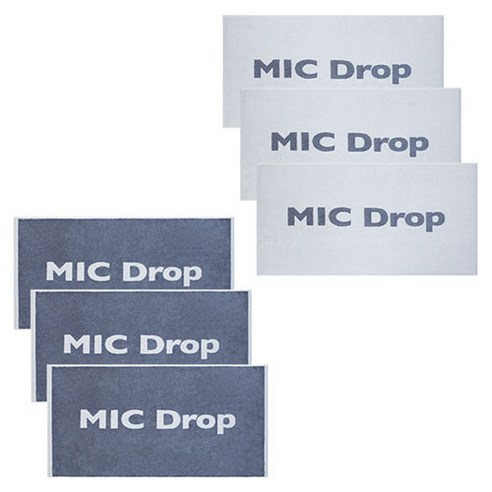 BTS MIC Drop 세면타월 170g 뱀부사 2종 세트, 그레이, 화이트, 3세트