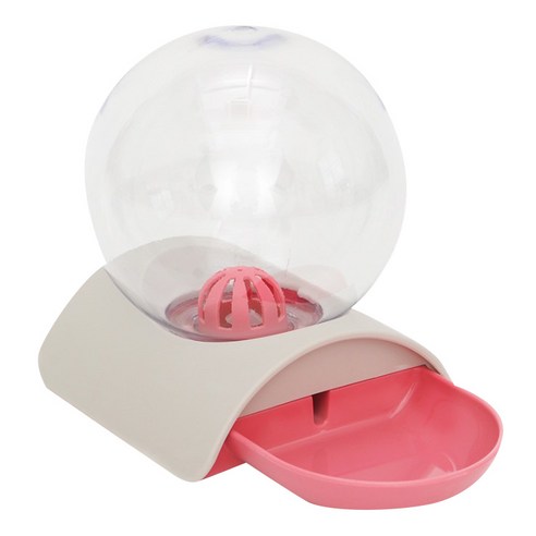 앤코 반려동물 투명 버블 반자동 정수기, 핑크