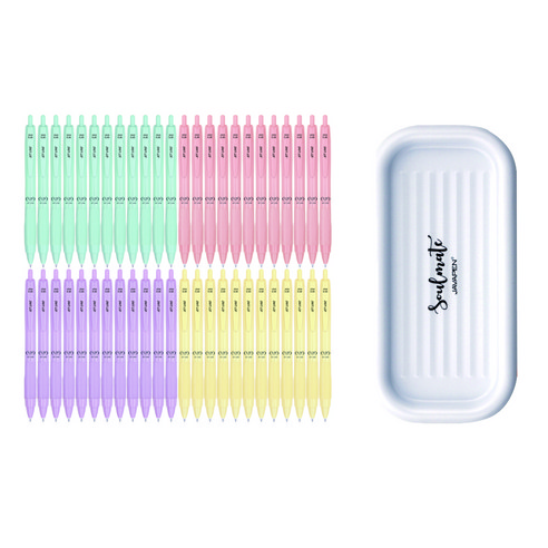 자바펜 제트라인 베이비 초저점도 유성볼펜 0.38mm 4종 x 12p +펜트레이 세트, 혼합색상(볼펜), 화이트(펜트레이), 1세트