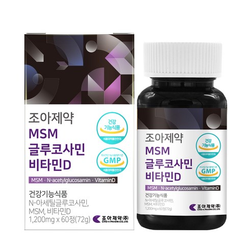 조아제약 MSM 글루코사민 비타민D 영양제 72g, 1개, 60정