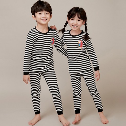 올로미미 아동용 블랙라인 30수 9부 실내복