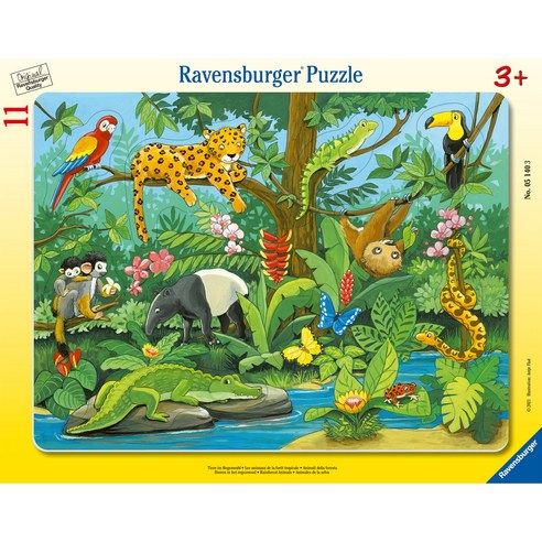 R051403 열대우림 동물들 판퍼즐 11피스, 1개