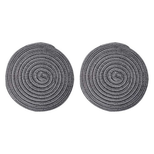 w에이블 감성 원형 테이블 매트 컵받침 2p, 18 그레이블루, 110 x 110 mm