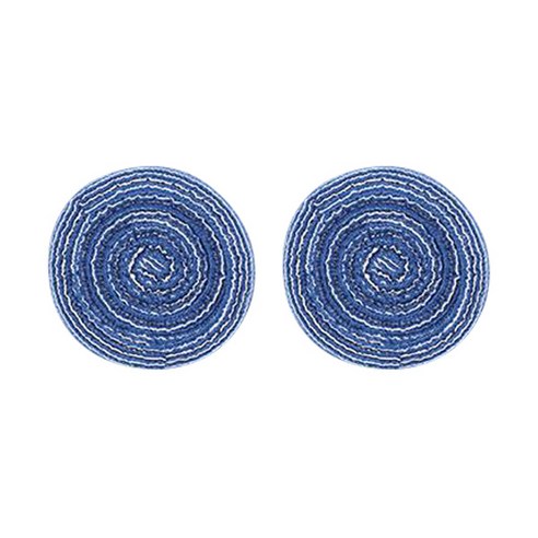 w에이블 감성 원형 테이블 매트 컵받침 2p, 03 파란색, 110 x 110 mm