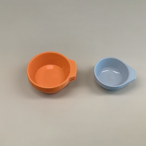 라로온 플라스틱 손잡이 공기 대 5p + 손잡이 공기 소 5p 세트, 오렌지(공기 대) + 그레이(공기 소), 1세트