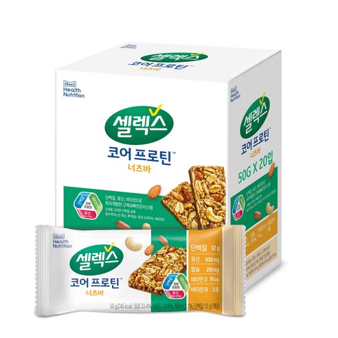 셀렉스 코어 프로틴 너츠바 20p, 1000g, 1개