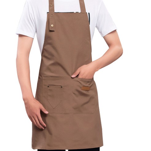 엘엘리빙 바리스타 카페 앞치마, 브라운, 1개