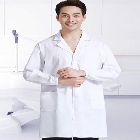 HEALING CARE 실험 의사 약사 가운 08 긴팔 엘라스틱 커프스 Zhenliang