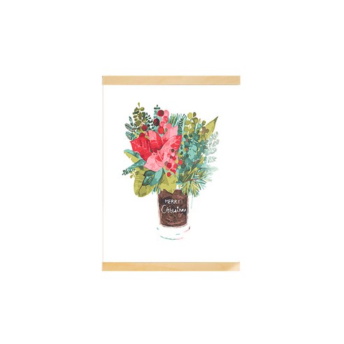 아트조이 DIY 행잉 명화그리기 족자형 30 x 40 cm, 포인세티아