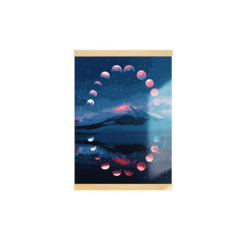 아트조이 DIY 행잉 명화그리기 족자형 30 x 40 cm, 호수에 뜬 달